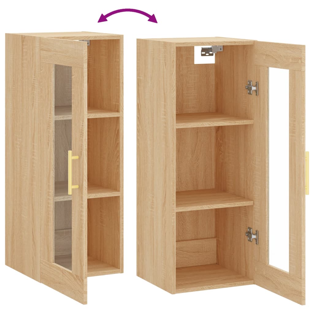Veggskap sonoma eik 34,5x34x90 cm