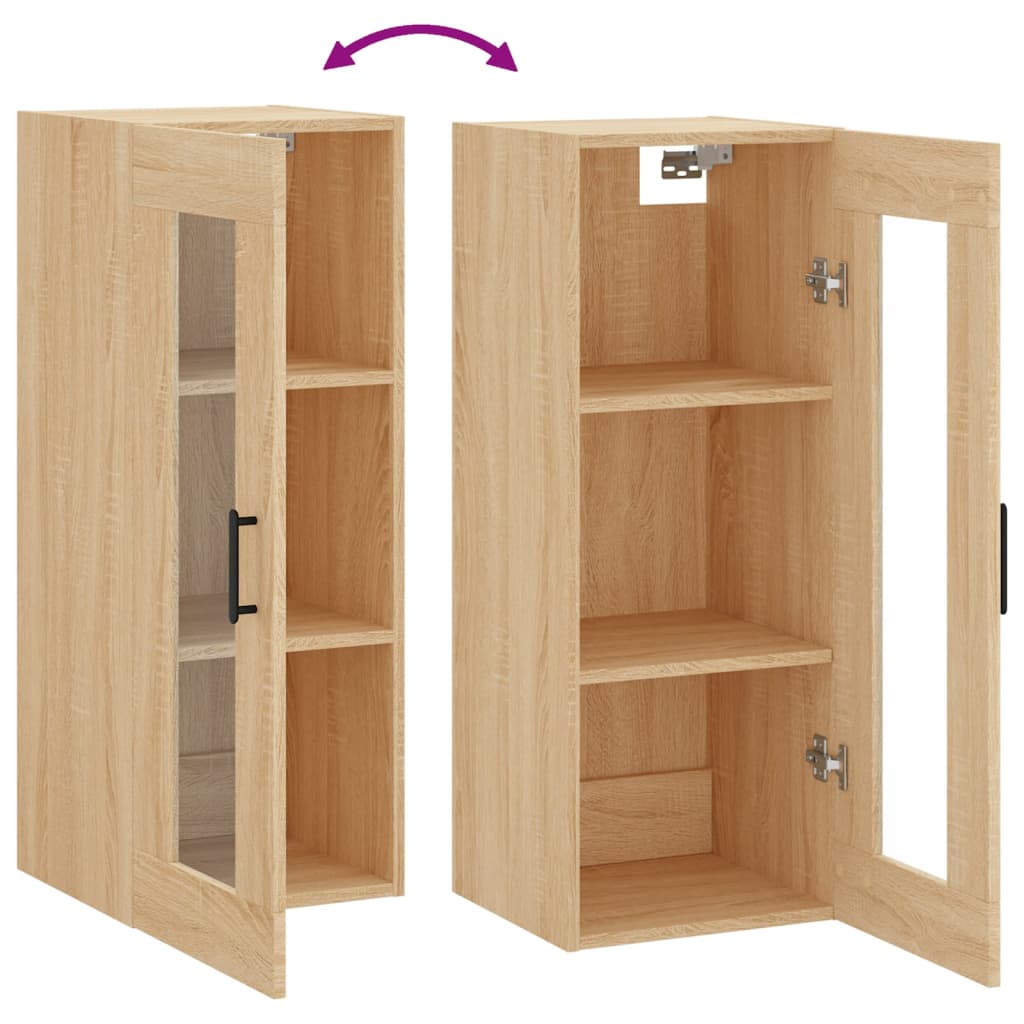 Veggskap sonoma eik 34,5x34x90 cm
