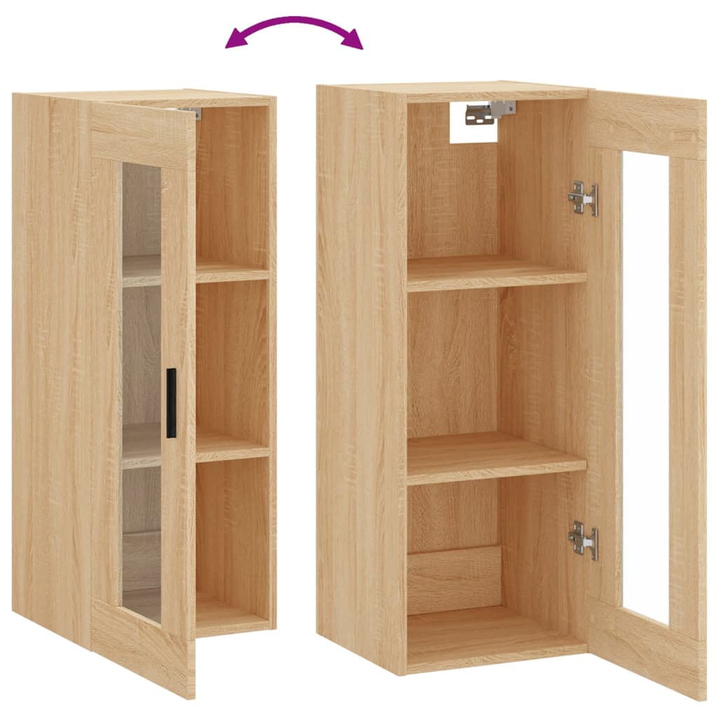 Veggskap sonoma eik 34,5x34x90 cm
