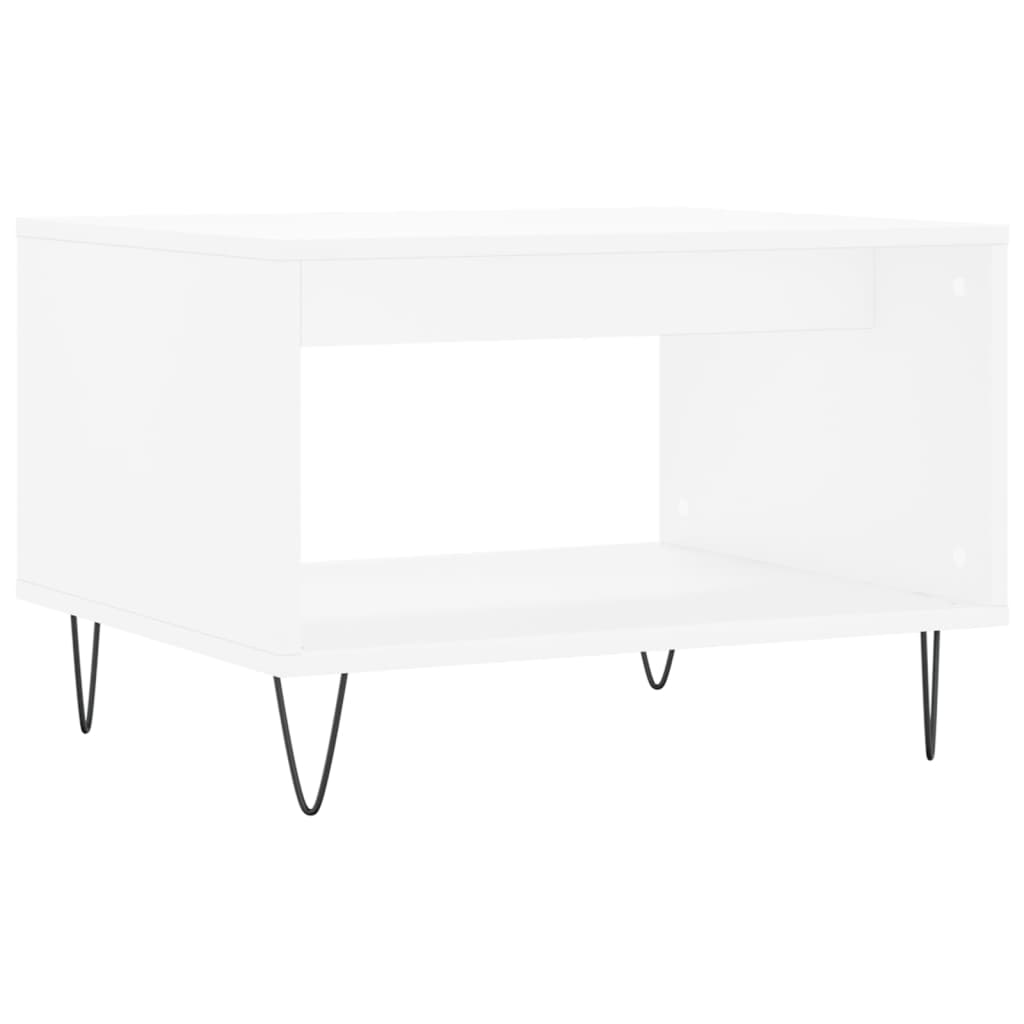 Salongbord hvit 60x50x40 cm konstruert tre