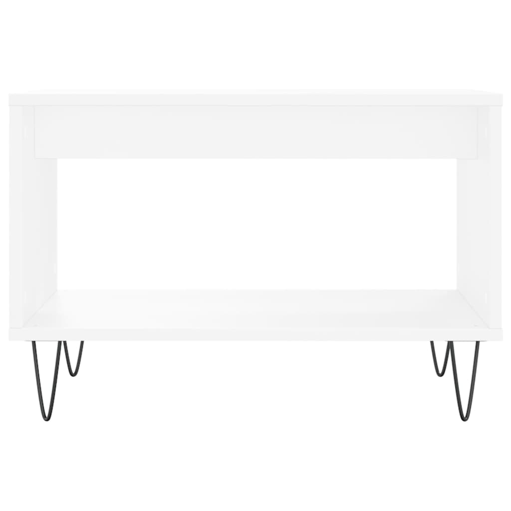Salongbord hvit 60x50x40 cm konstruert tre