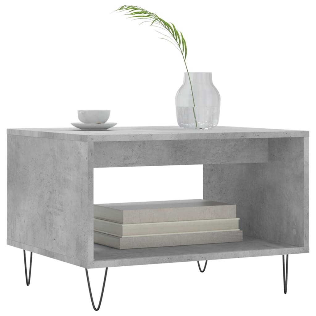 Salongbord betonggrå 60x50x40 cm konstruert tre