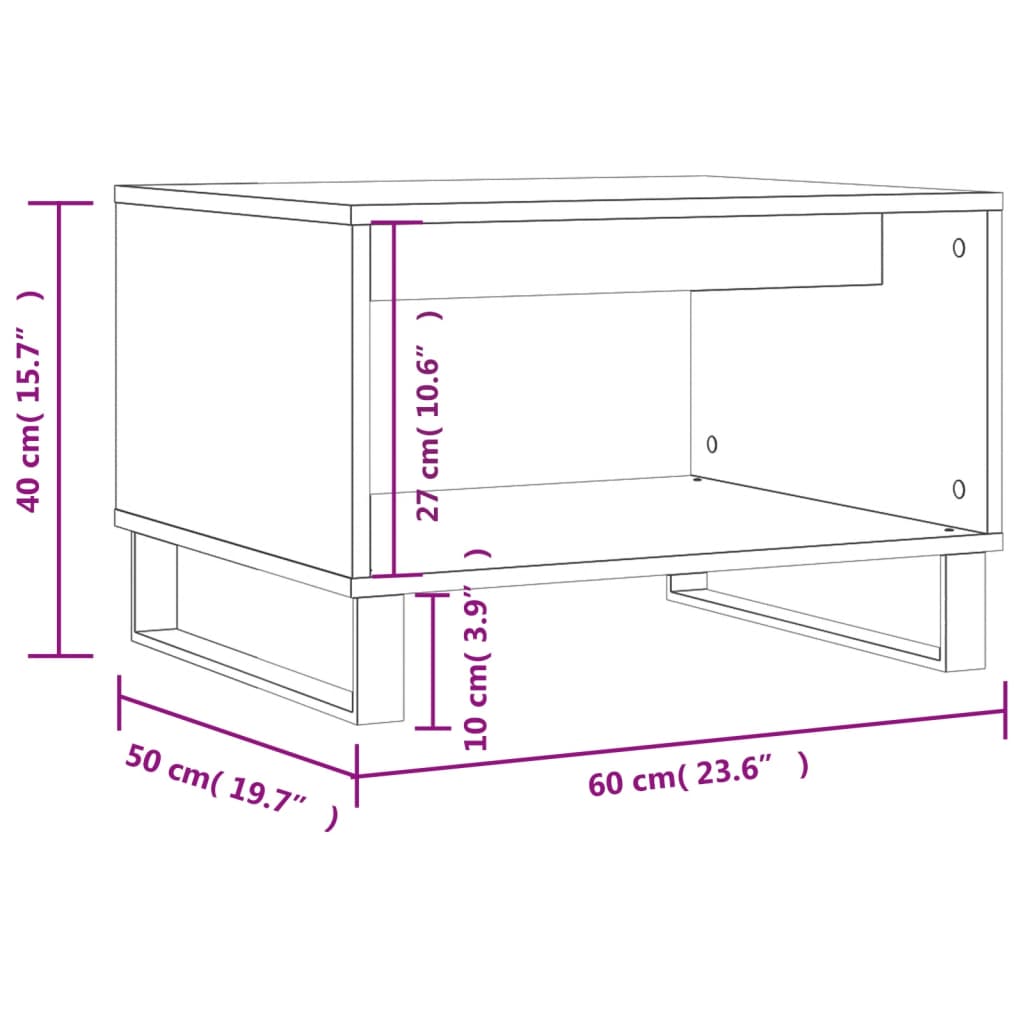 Salongbord sonoma eik 60x50x40 cm konstruert tre
