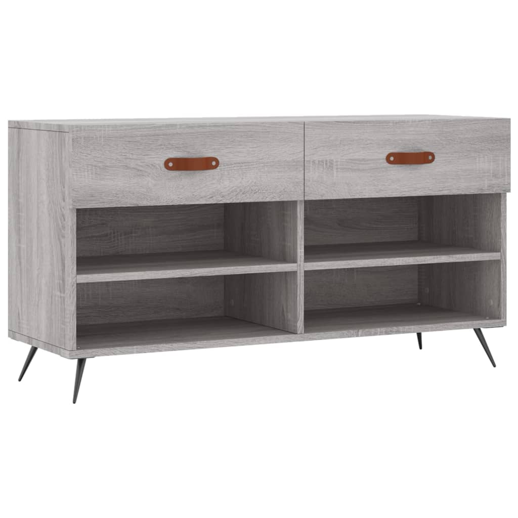 Skoskap grå sonoma 102x35x55 cm konstruert tre
