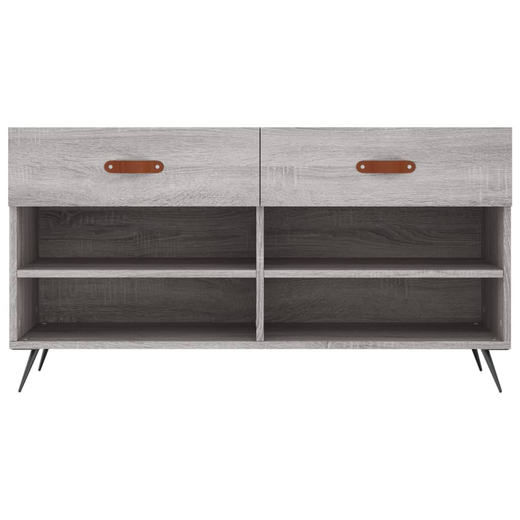 Skoskap grå sonoma 102x35x55 cm konstruert tre