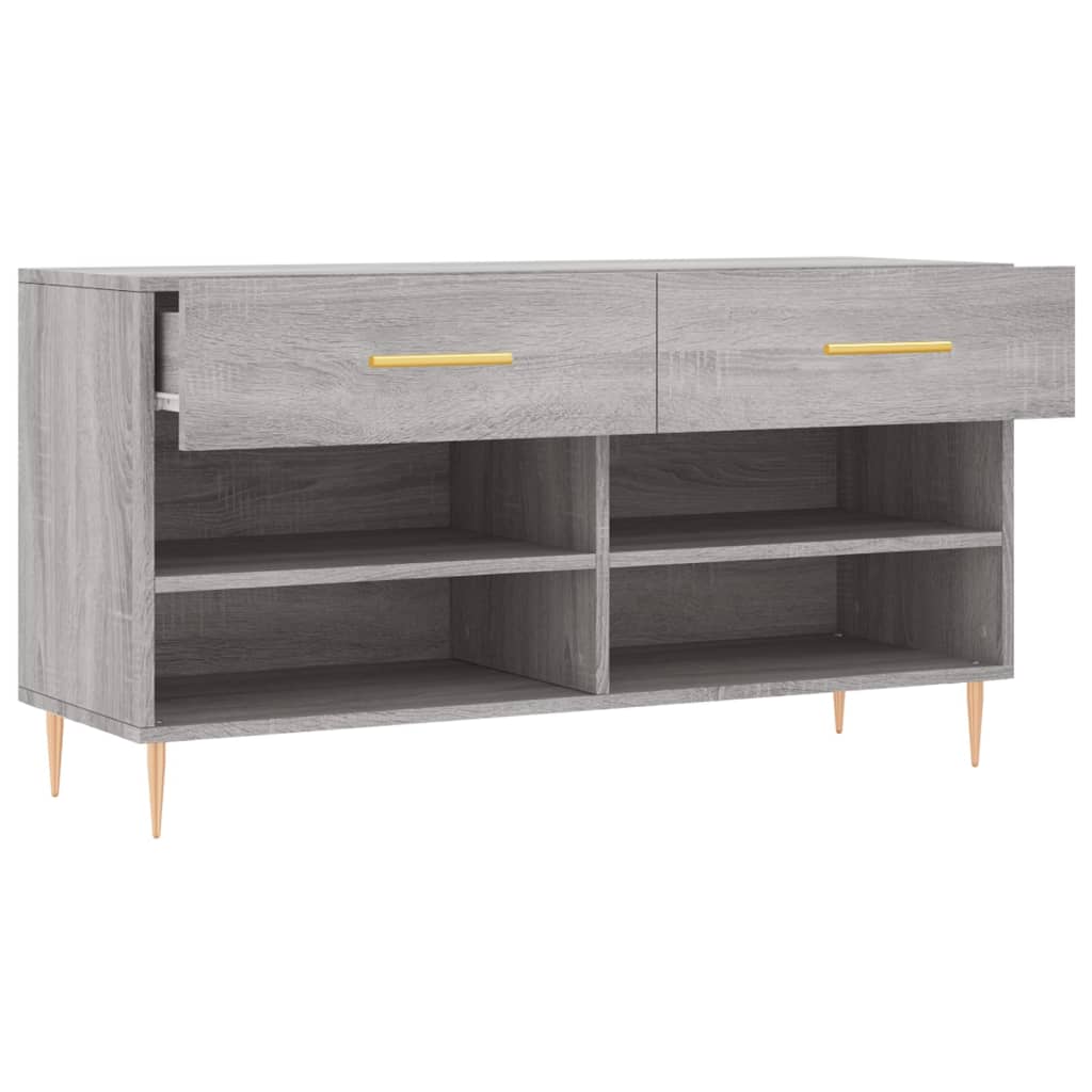 Skoskap grå sonoma 102x35x55 cm konstruert tre