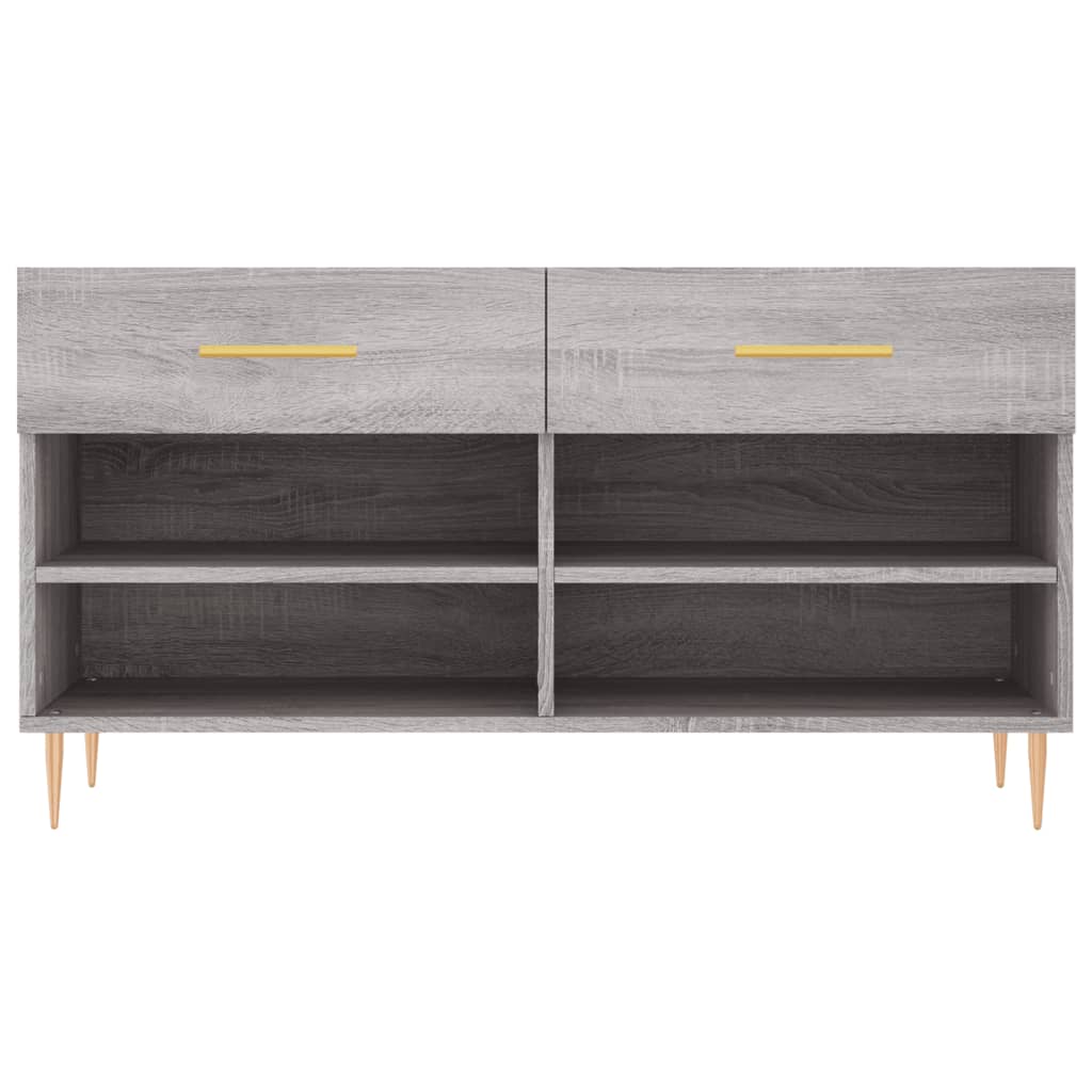 Skoskap grå sonoma 102x35x55 cm konstruert tre