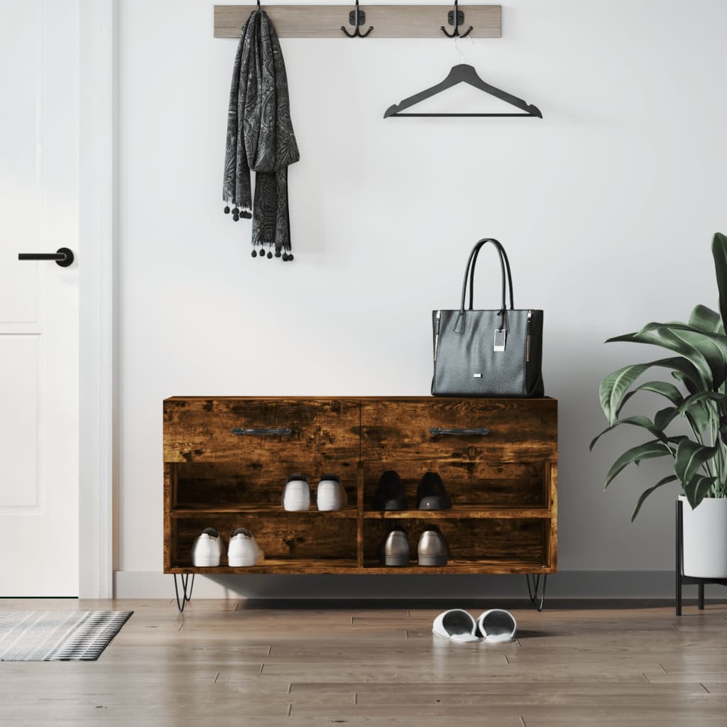 Skobenk røkt eik 102x35x55 cm konstruert tre
