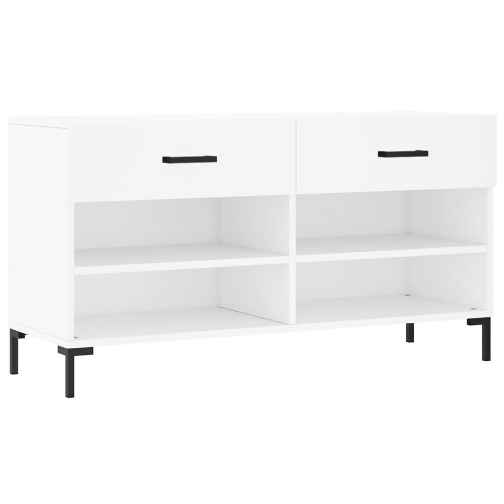 Skobenk hvit 102x35x55 cm konstruert tre
