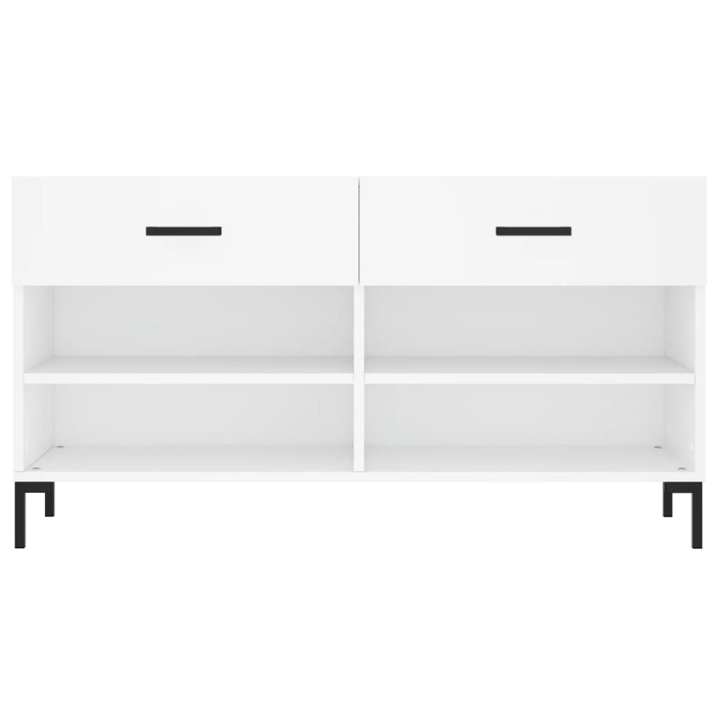 Skobenk hvit 102x35x55 cm konstruert tre