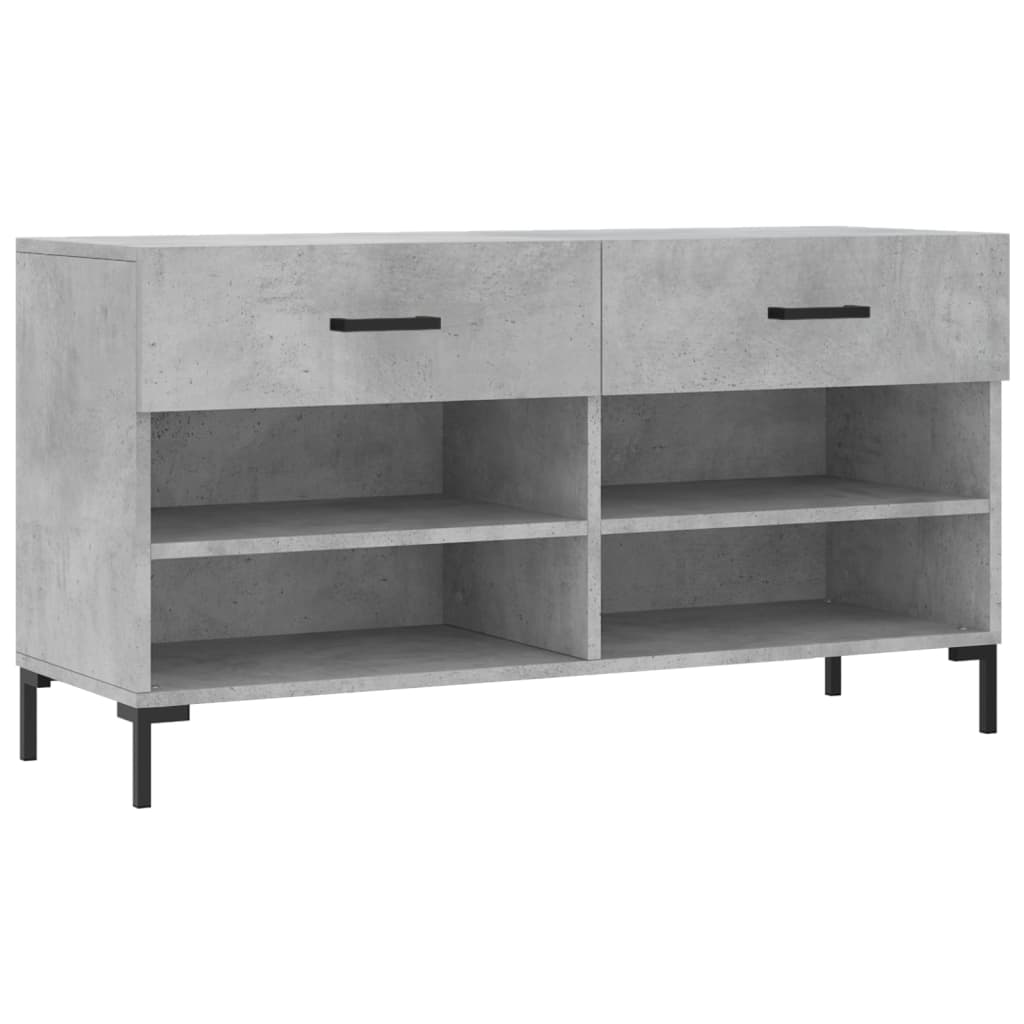 Skobenk betonggrå 102x35x55 cm konstruert tre