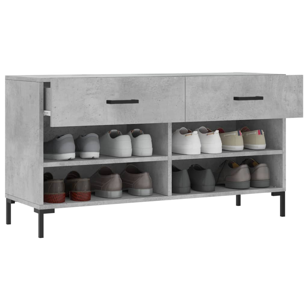 Skobenk betonggrå 102x35x55 cm konstruert tre