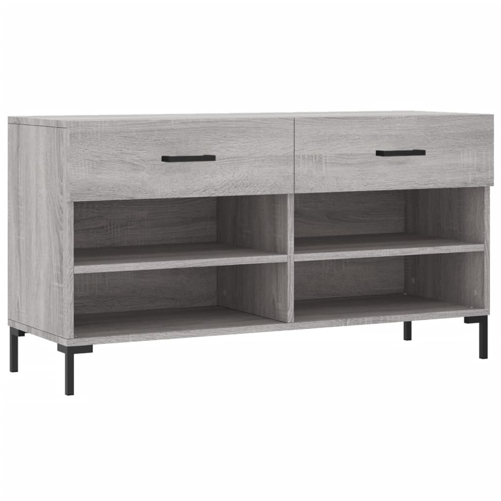 Skoskap grå sonoma 102x35x55 cm konstruert tre