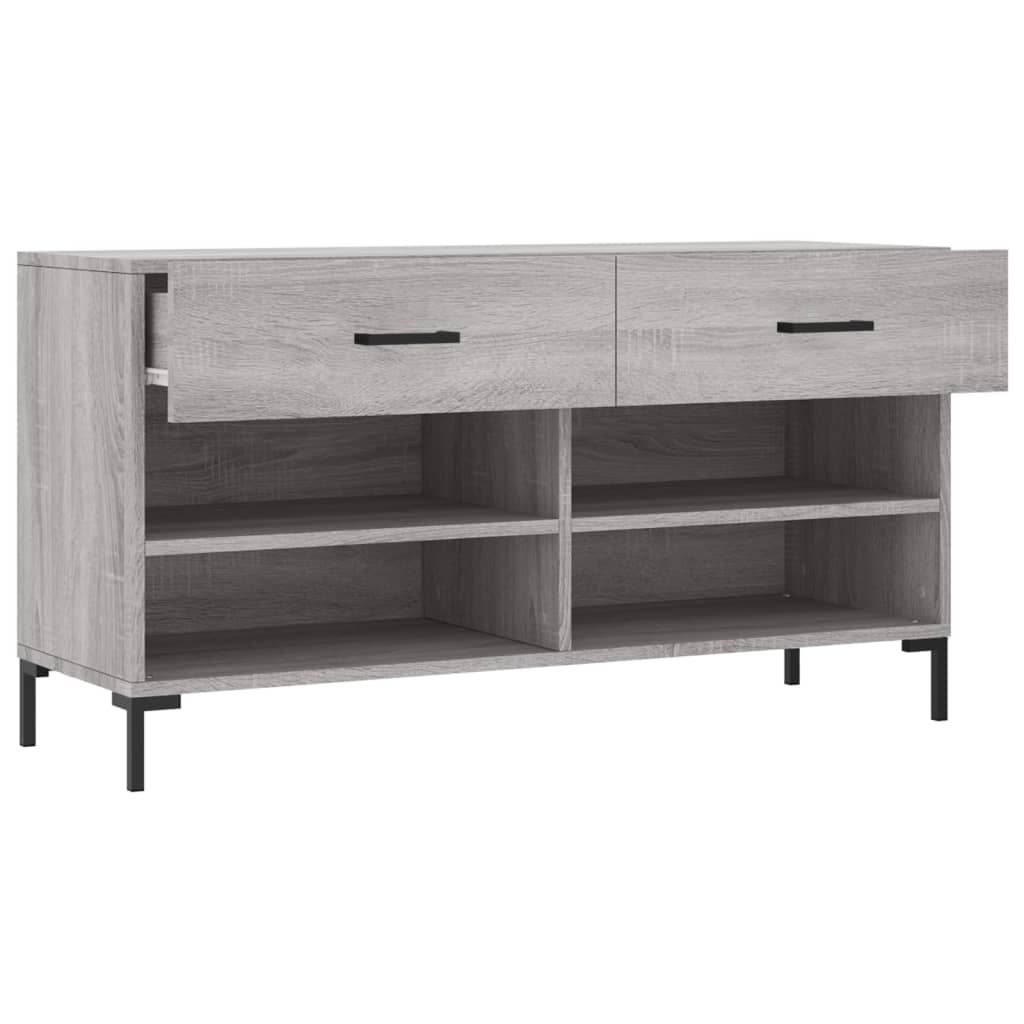 Skoskap grå sonoma 102x35x55 cm konstruert tre