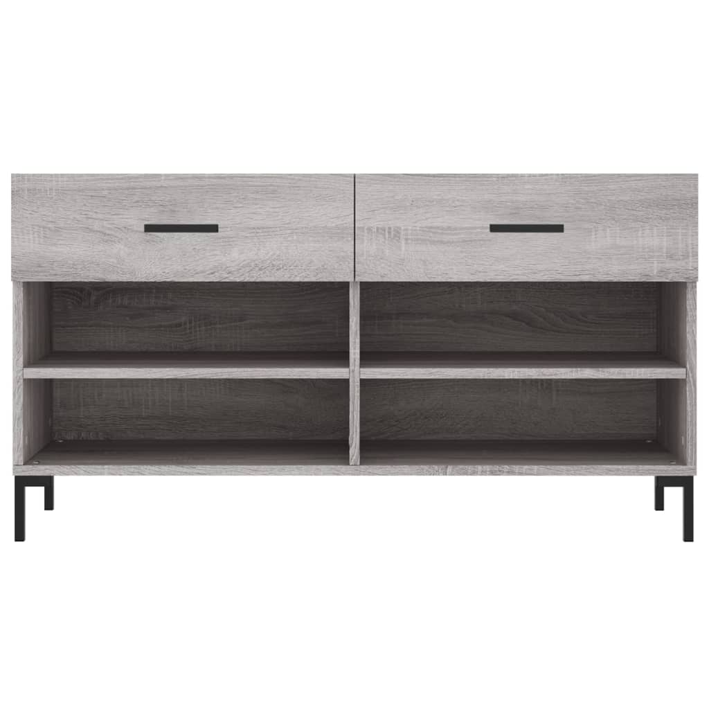 Skoskap grå sonoma 102x35x55 cm konstruert tre