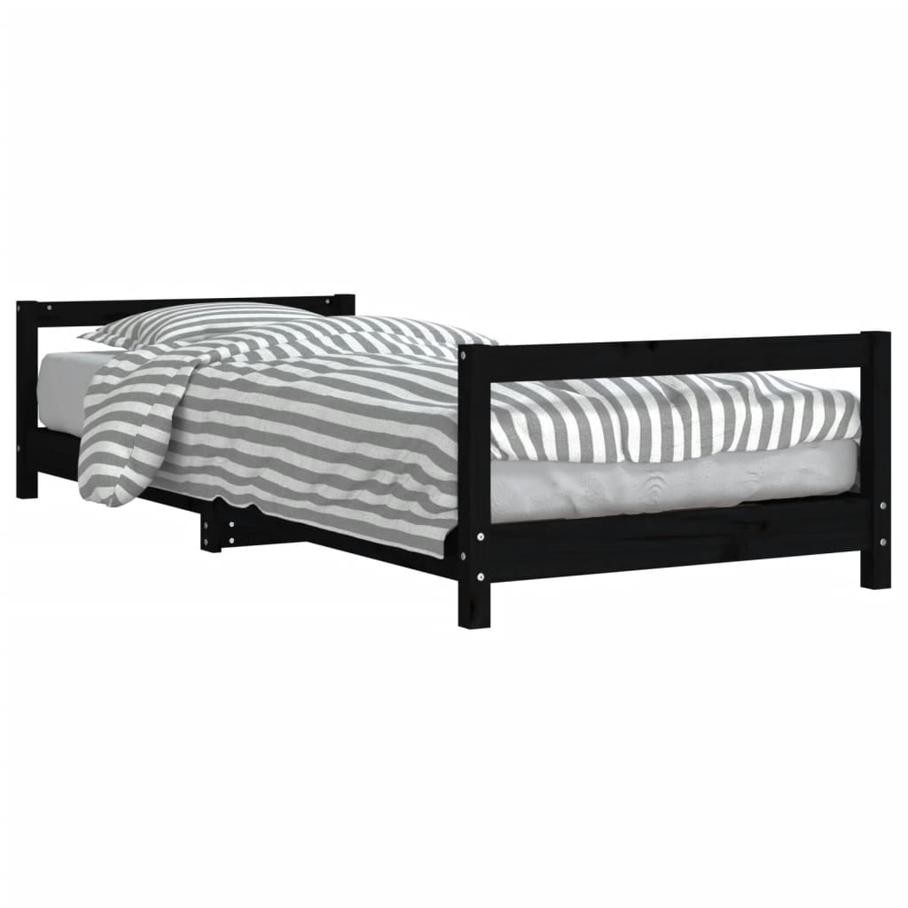 Barnesengeramme svart 90x190 cm heltre furu