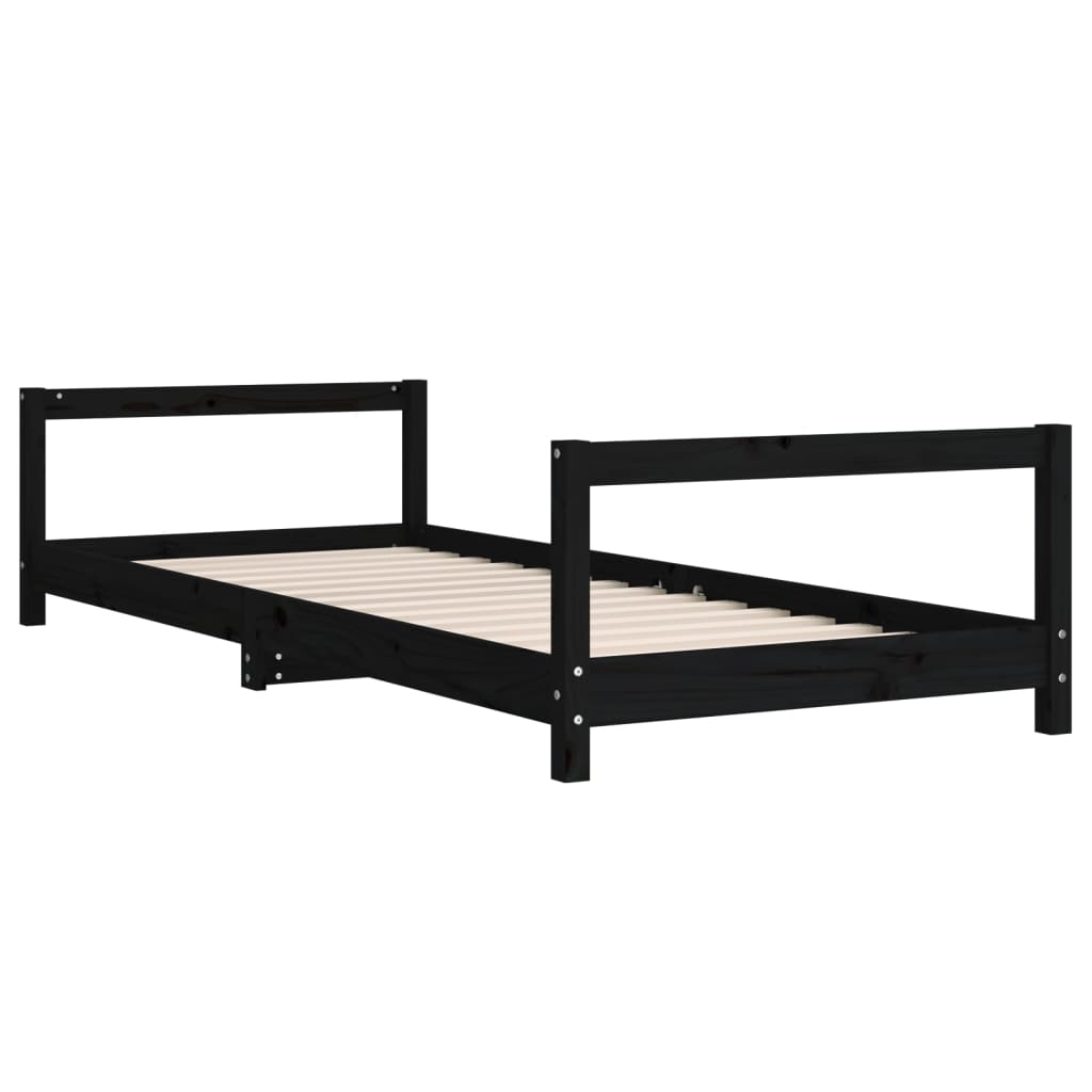 Barnesengeramme svart 90x190 cm heltre furu