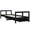 Barnesengeramme med skuffer svart 80x200 cm heltre furu