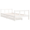 Barnesengeramme med skuffer hvit 90x200 cm heltre furu