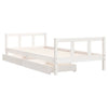Barnesengeramme med skuffer hvit 90x200 cm heltre furu