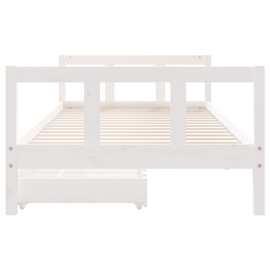 Barnesengeramme med skuffer hvit 90x200 cm heltre furu