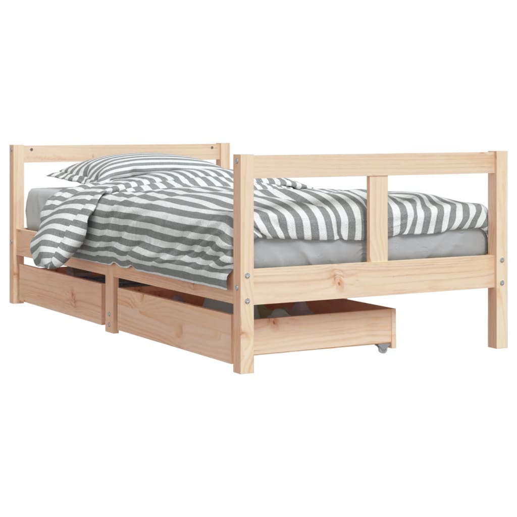 Barnesengeramme med skuffer 80x160 cm heltre furu