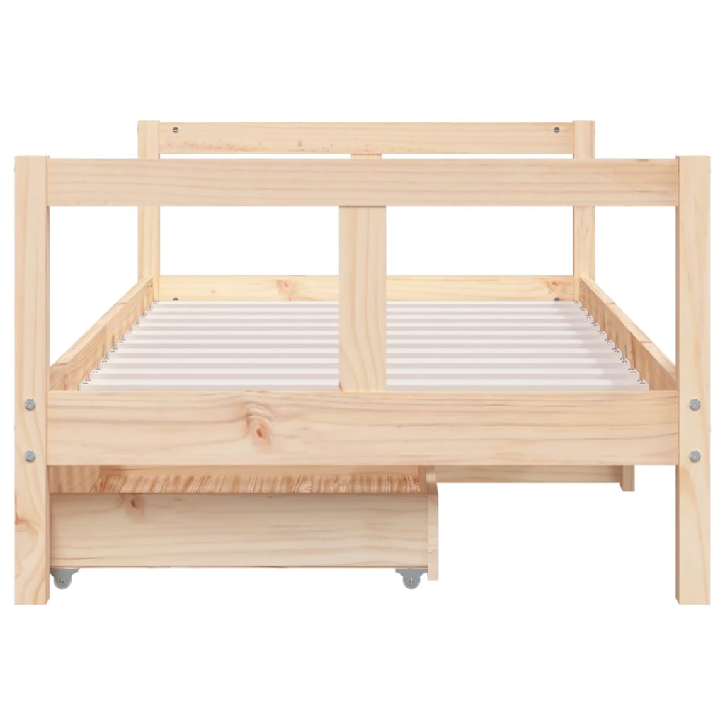 Barnesengeramme med skuffer 80x160 cm heltre furu