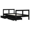 Barnesengeramme med skuffer svart 80x160 cm heltre furu