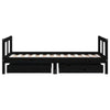 Barnesengeramme med skuffer svart 80x160 cm heltre furu