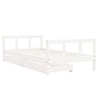 Barnesengeramme med skuffer hvit 90x190 cm heltre furu