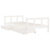 Barnesengeramme med skuffer hvit 90x190 cm heltre furu