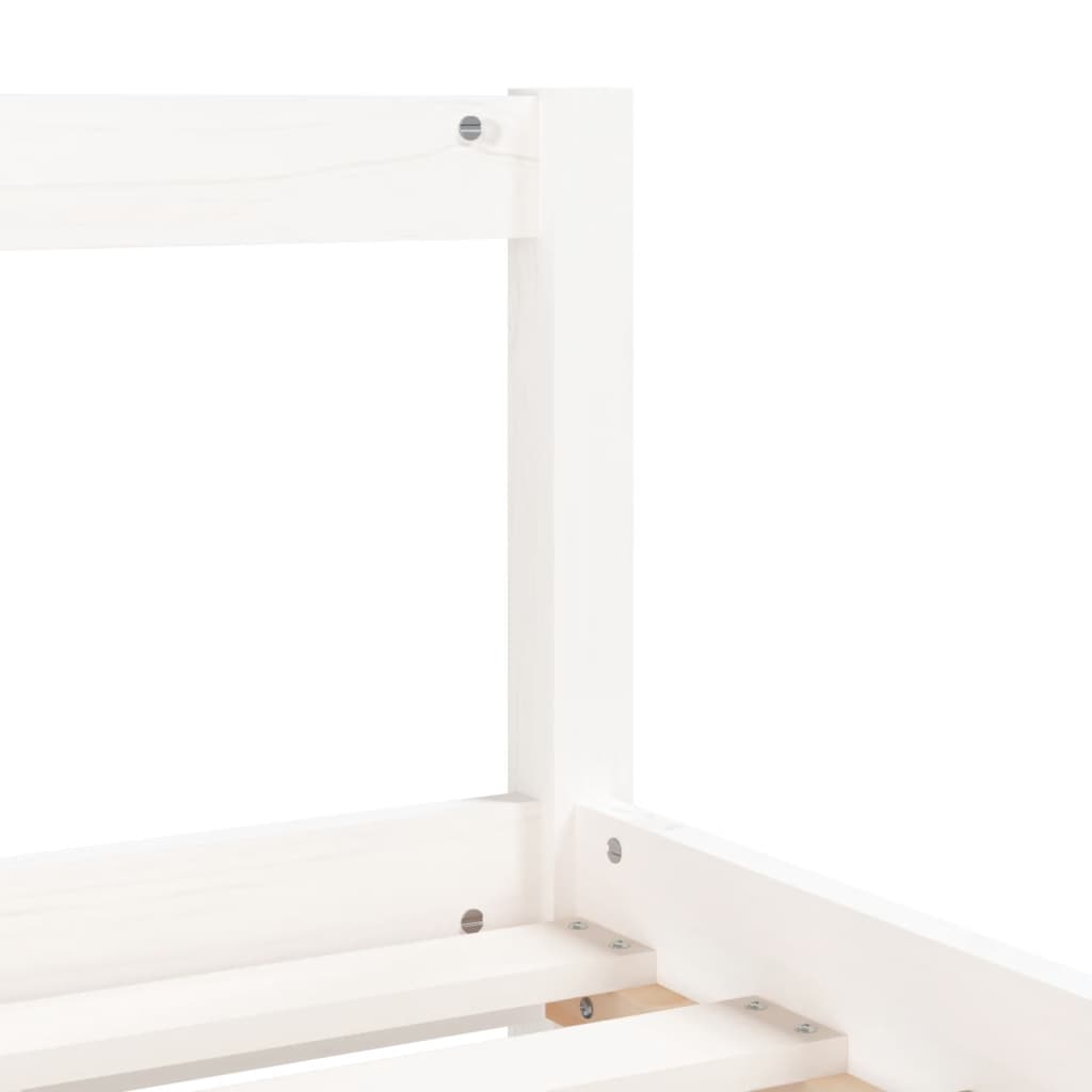 Barnesengeramme med skuffer hvit 90x190 cm heltre furu