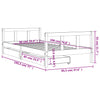 Barnesengeramme med skuffer hvit 90x190 cm heltre furu