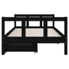 Barnesengeramme med skuffer svart 90x190 cm heltre furu