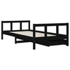 Barnesengeramme med skuffer svart 90x190 cm heltre furu