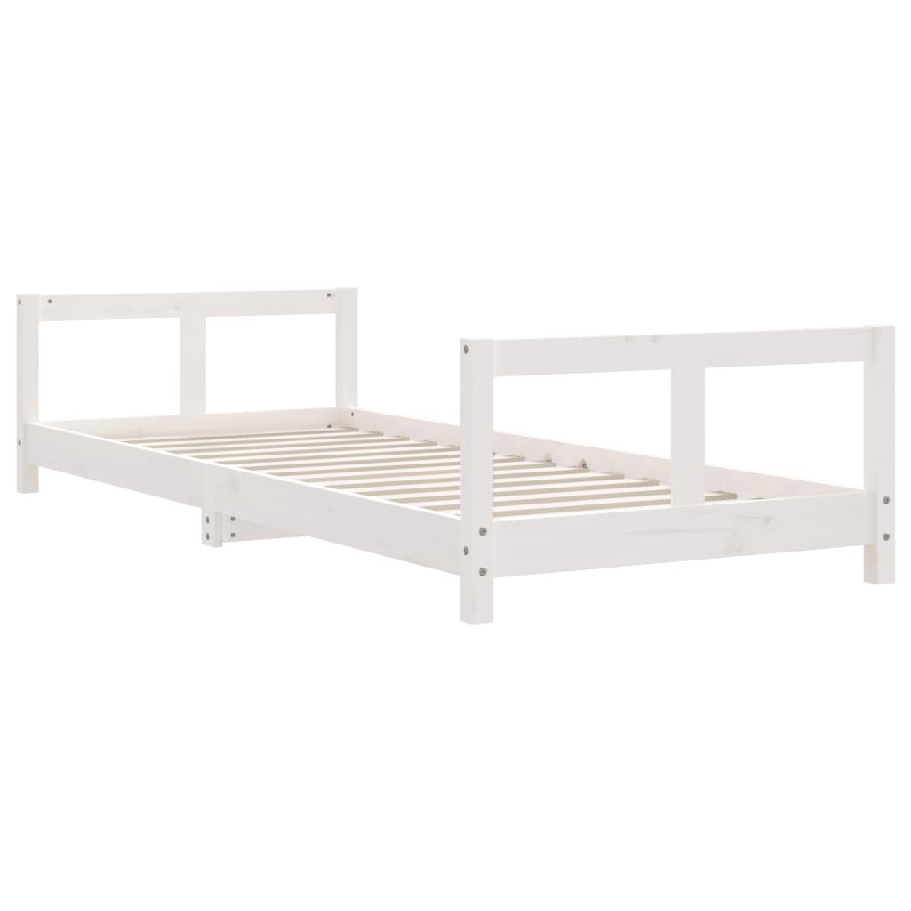 Barnesengeramme hvit 80x200 cm heltre furu