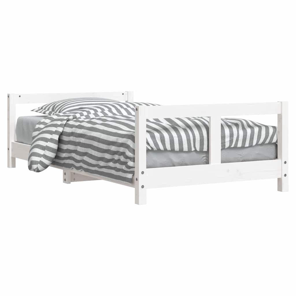 Barnesengeramme hvit 80x160 cm heltre furu