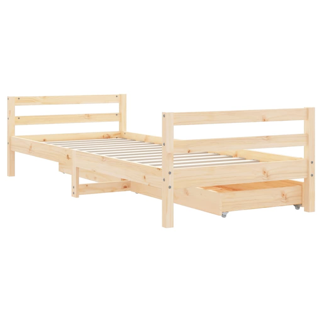 Barnesengeramme med skuffer 80x200 cm heltre furu