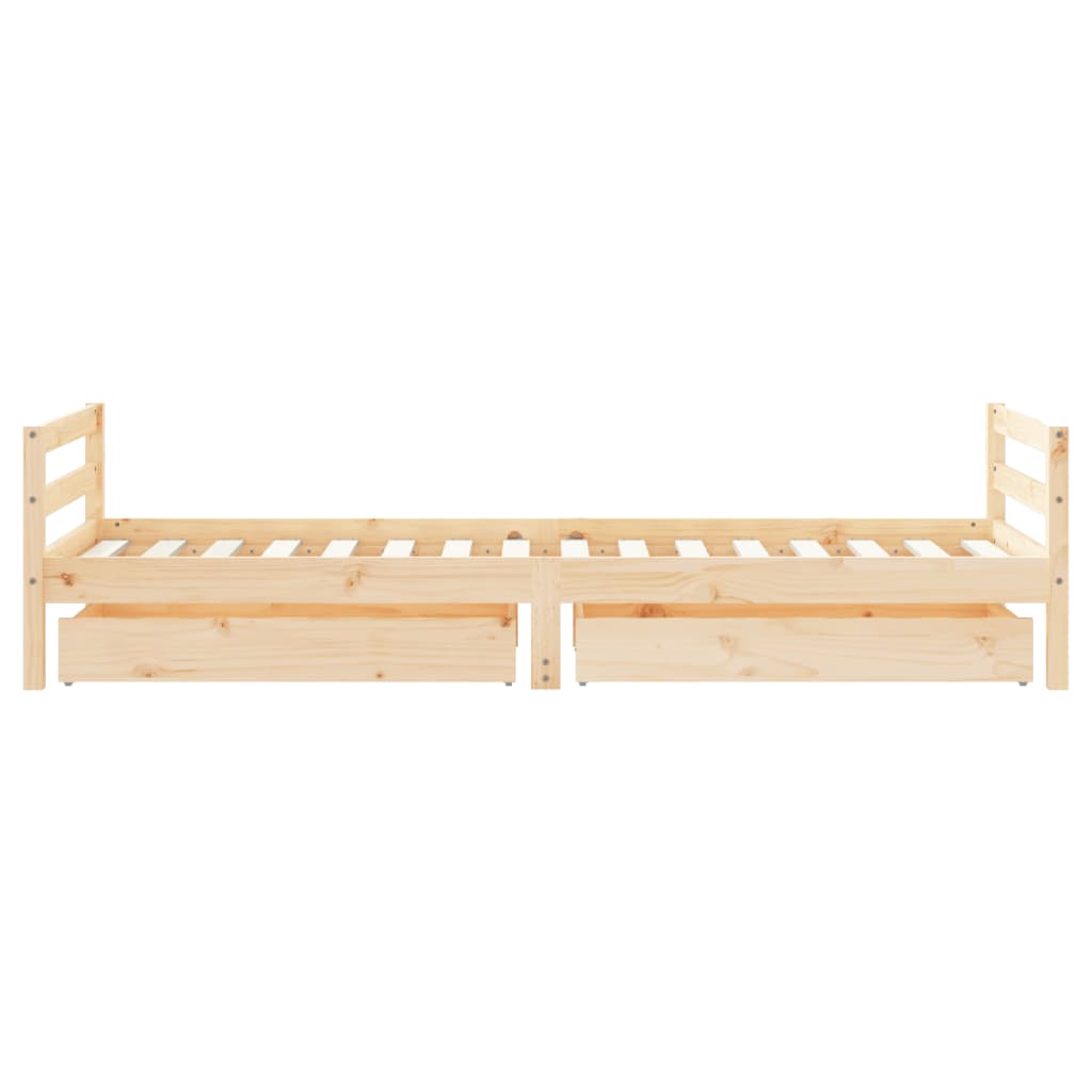 Barnesengeramme med skuffer svart 90x200 cm heltre furu
