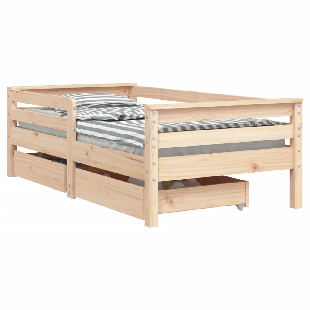 Barnesengeramme med skuffer 70x140 cm heltre furu