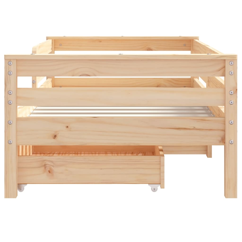 Barnesengeramme med skuffer 70x140 cm heltre furu