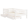 Barnesengeramme med skuffer hvit 70x140 cm heltre furu