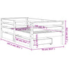 Barnesengeramme med skuffer hvit 70x140 cm heltre furu