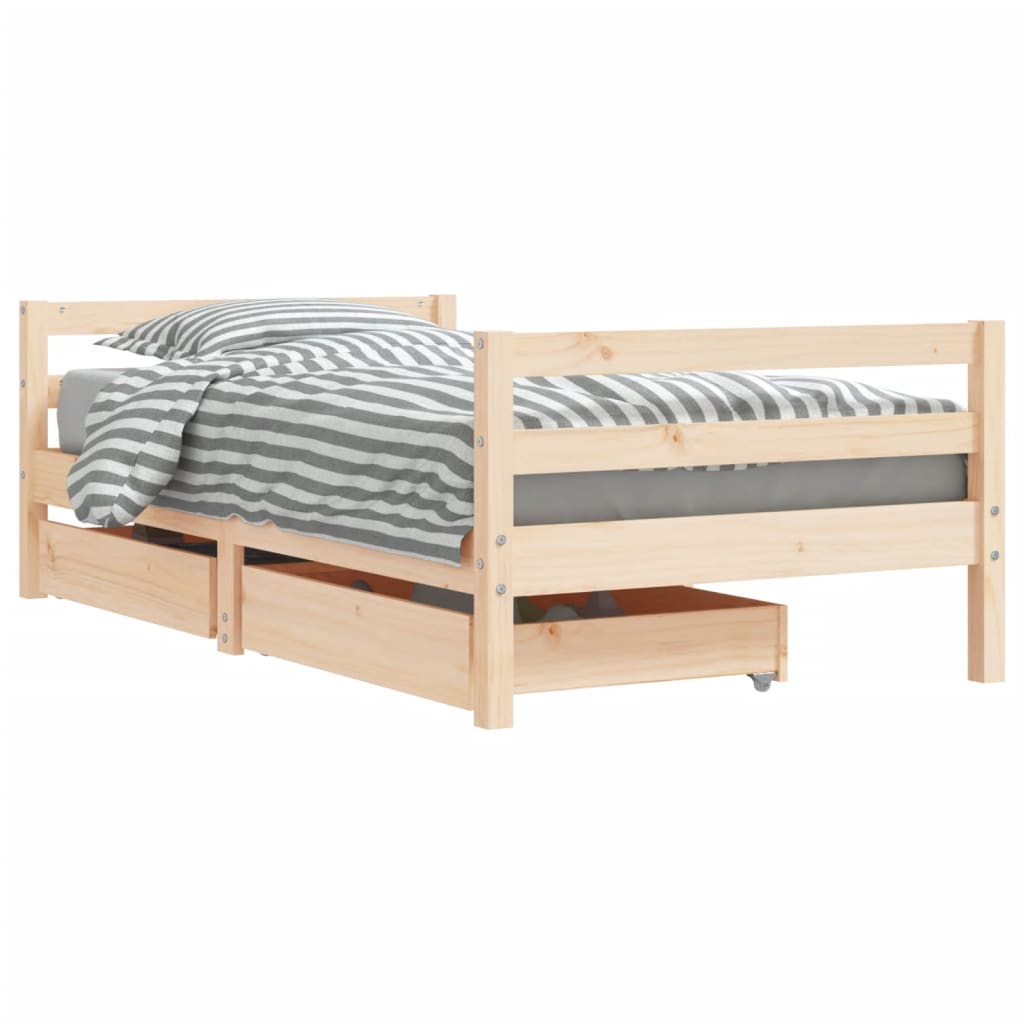 Barnesengeramme med skuffer 80x160 cm heltre furu