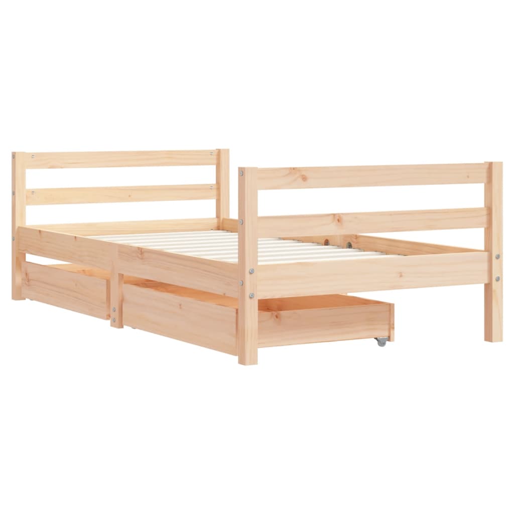 Barnesengeramme med skuffer 80x160 cm heltre furu