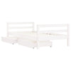 Barnesengeramme med skuffer hvit 80x160 cm heltre furu