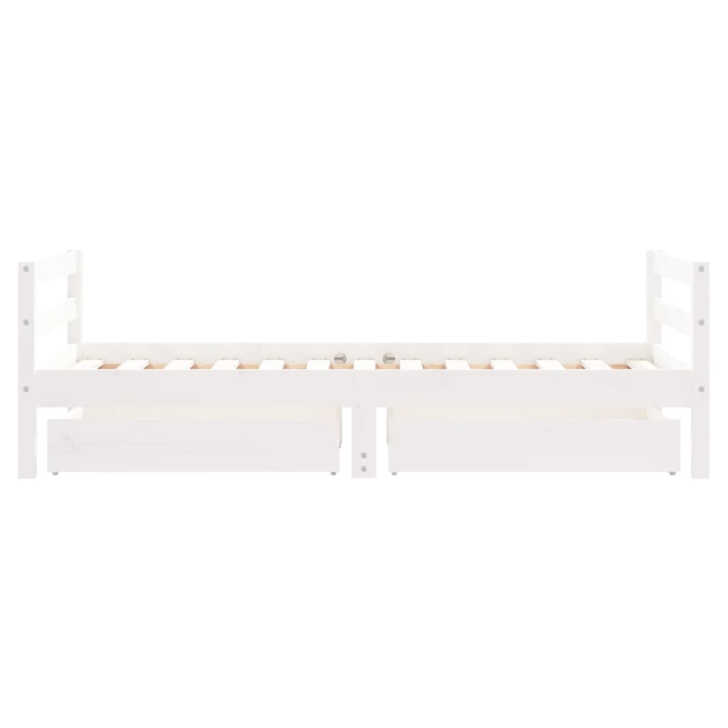 Barnesengeramme med skuffer hvit 80x160 cm heltre furu