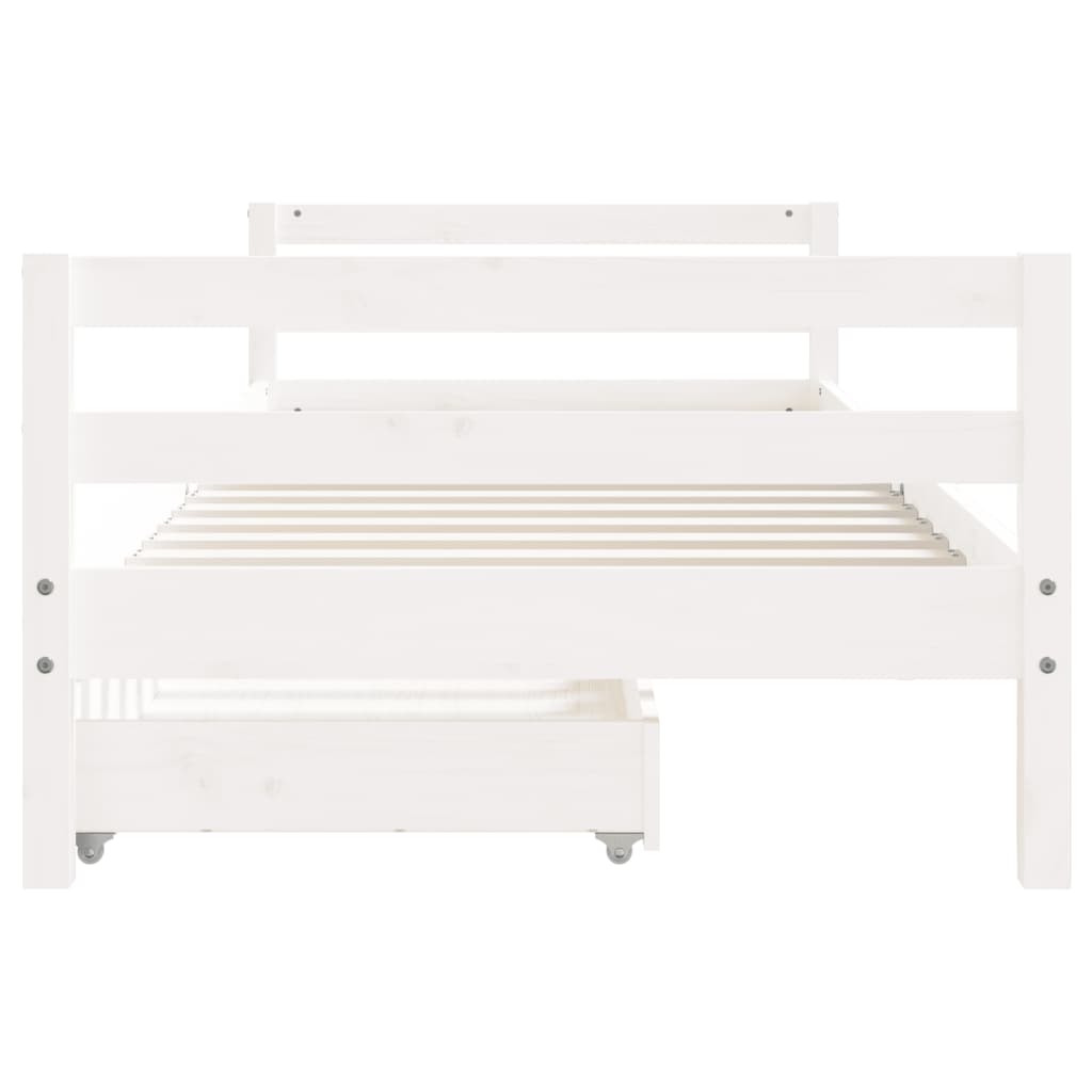 Barnesengeramme med skuffer hvit 90x190 cm heltre furu