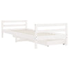 Barnesengeramme med skuffer hvit 90x190 cm heltre furu