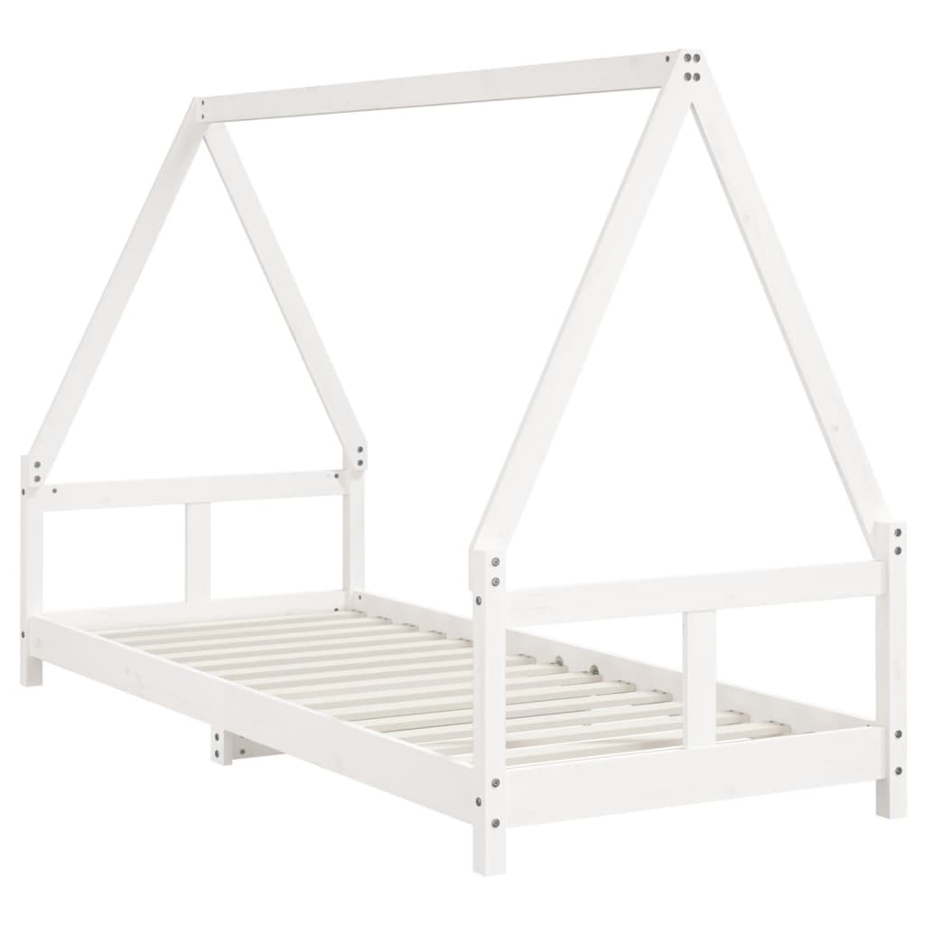 Barnesengeramme hvit 80x200 cm heltre furu